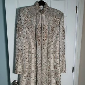 Sherwani - Ivory embroidered set